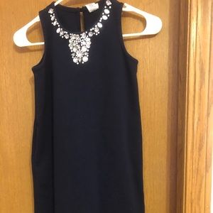 Girls J.Crew navy dress with beading.